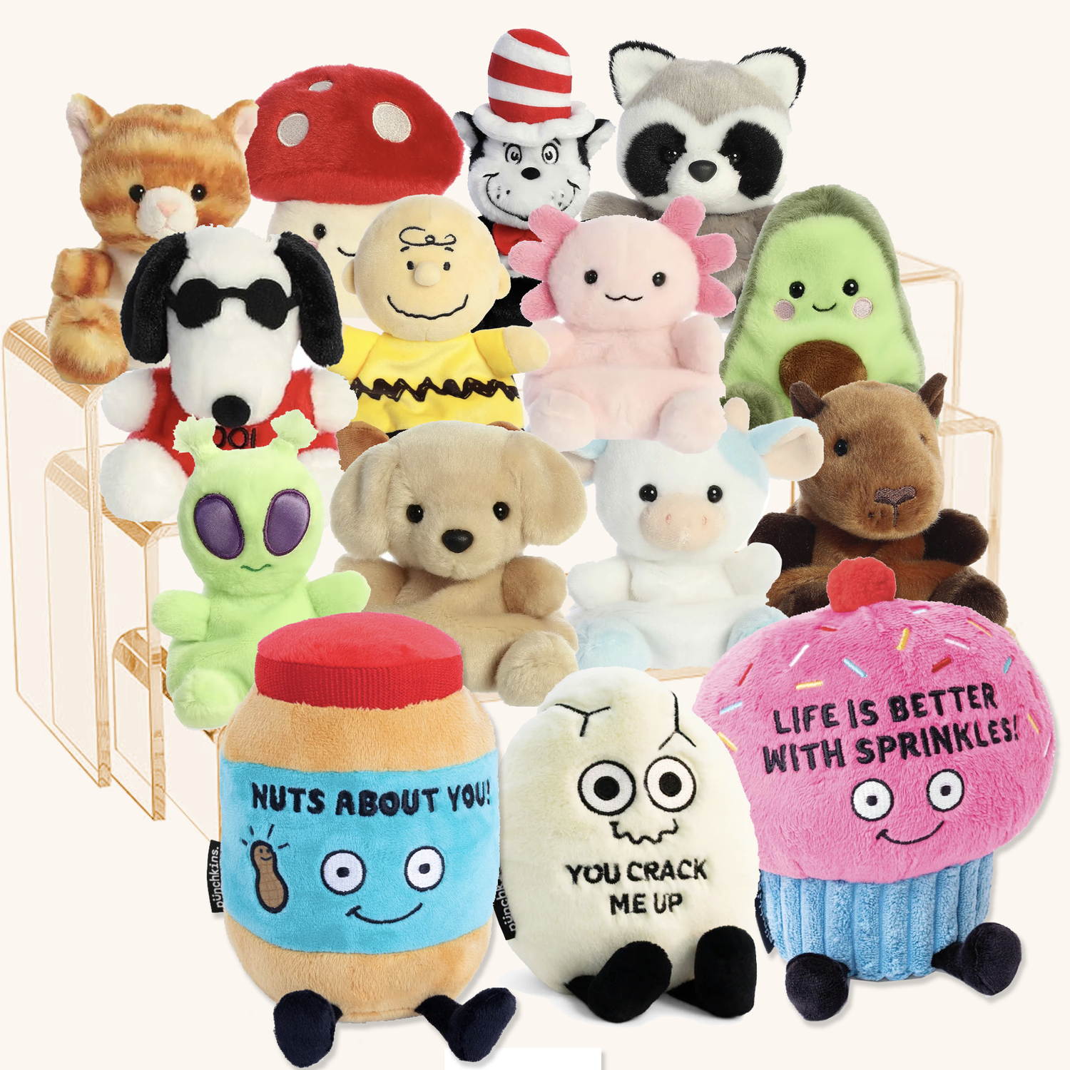Palm Pals and Punchkins collectible plush on display