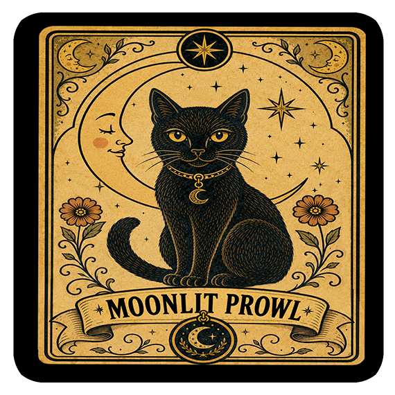 Moonlit Collection Black Cat Coaster
