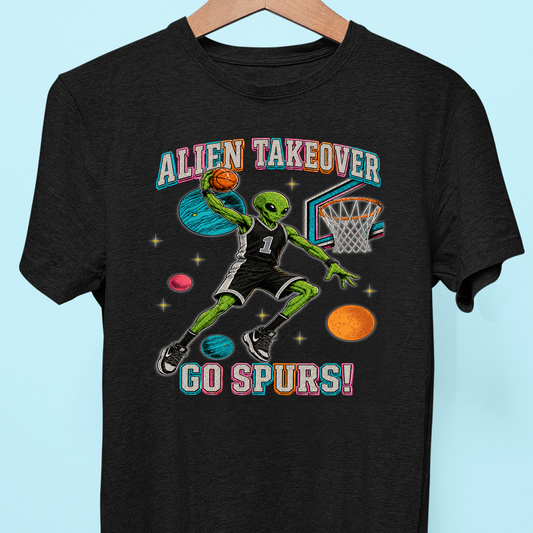 Alien Takover San Antonio Basketball Tee