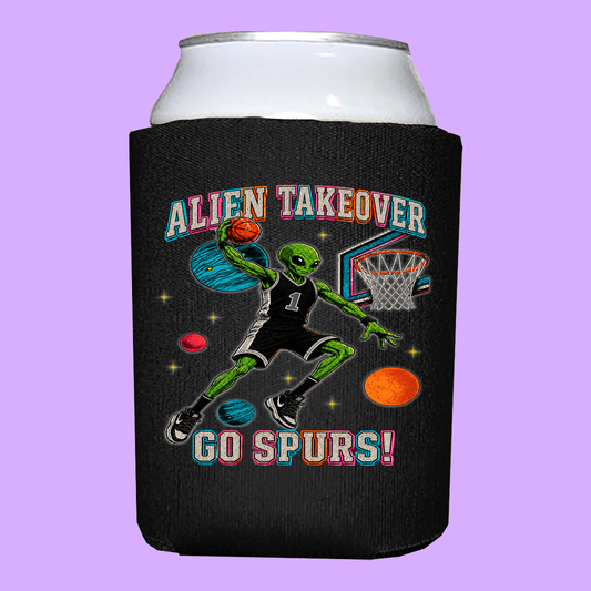 Alien Takeover San Antonio Basketball Koozie