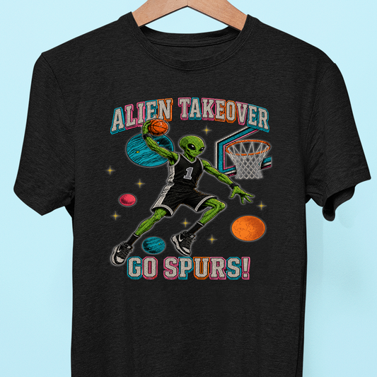 Alien Takeover San Antonio Basketball Tee