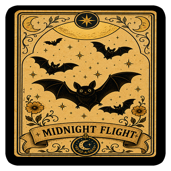 Moonlit Collection Bats Coaster