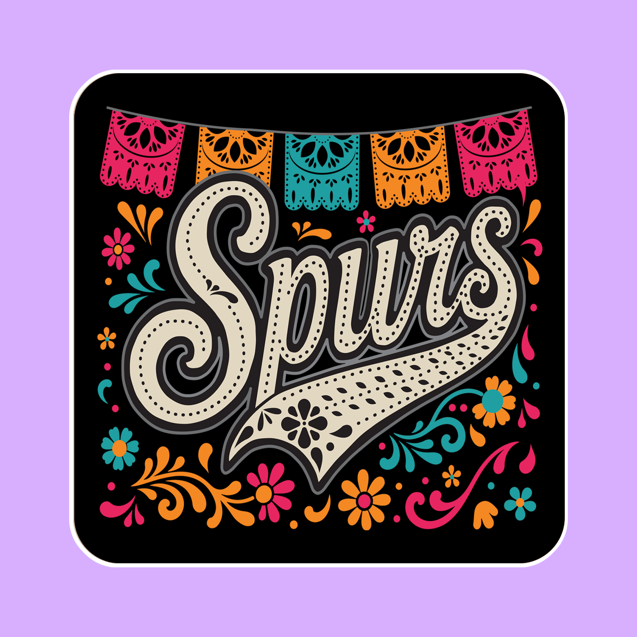 Papel Picado San Antonio Basketball Coaster