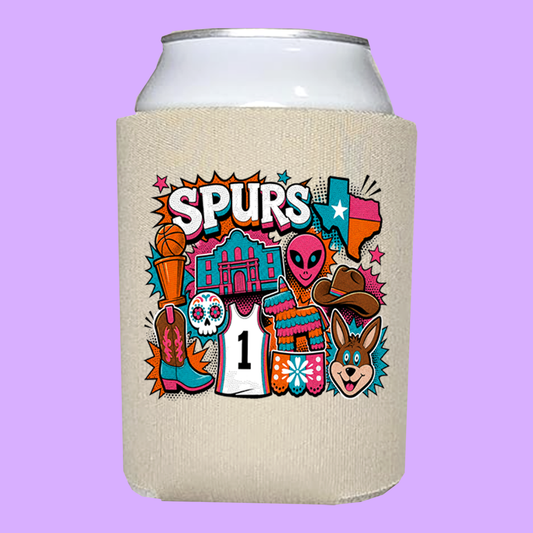 Pop Art San Antonio Basketball Koozie