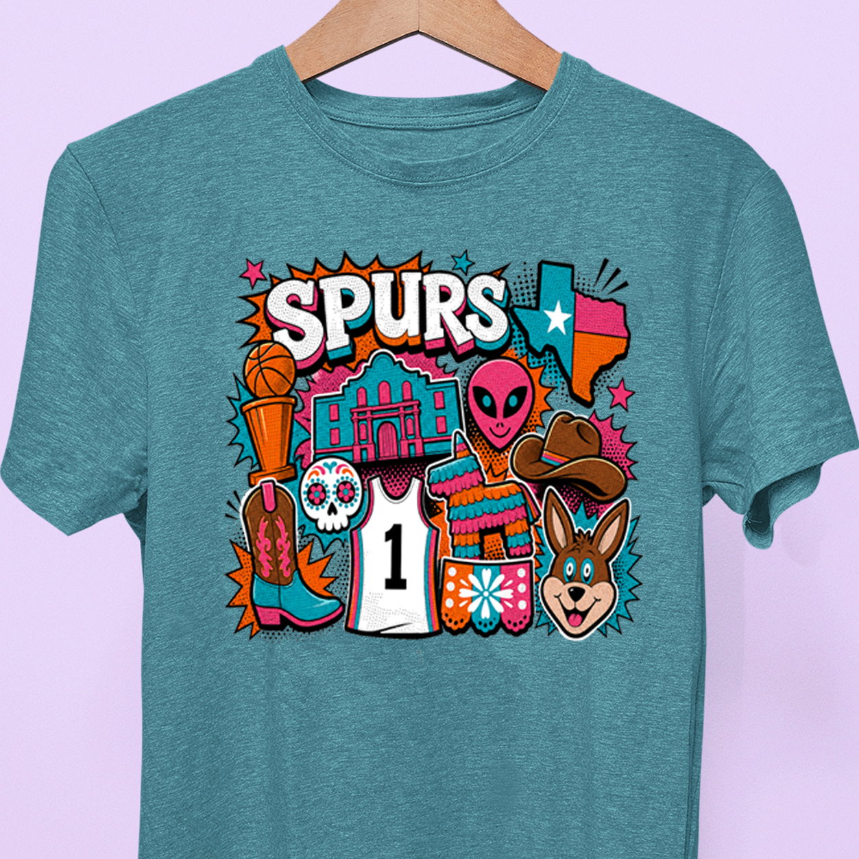Pop Art San Antonio Basketball Tee