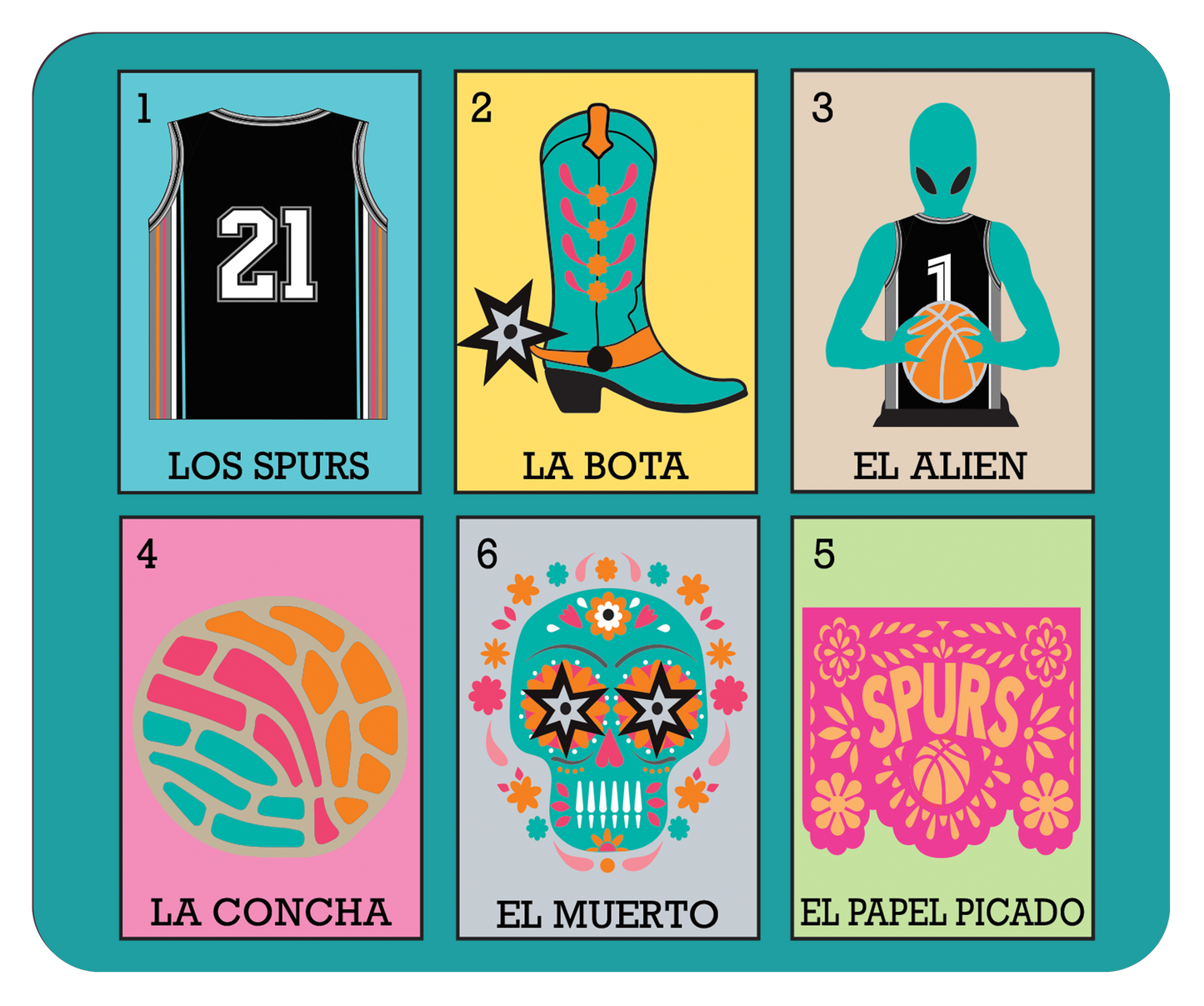 Loteria San Antonio Basketball Mousepad