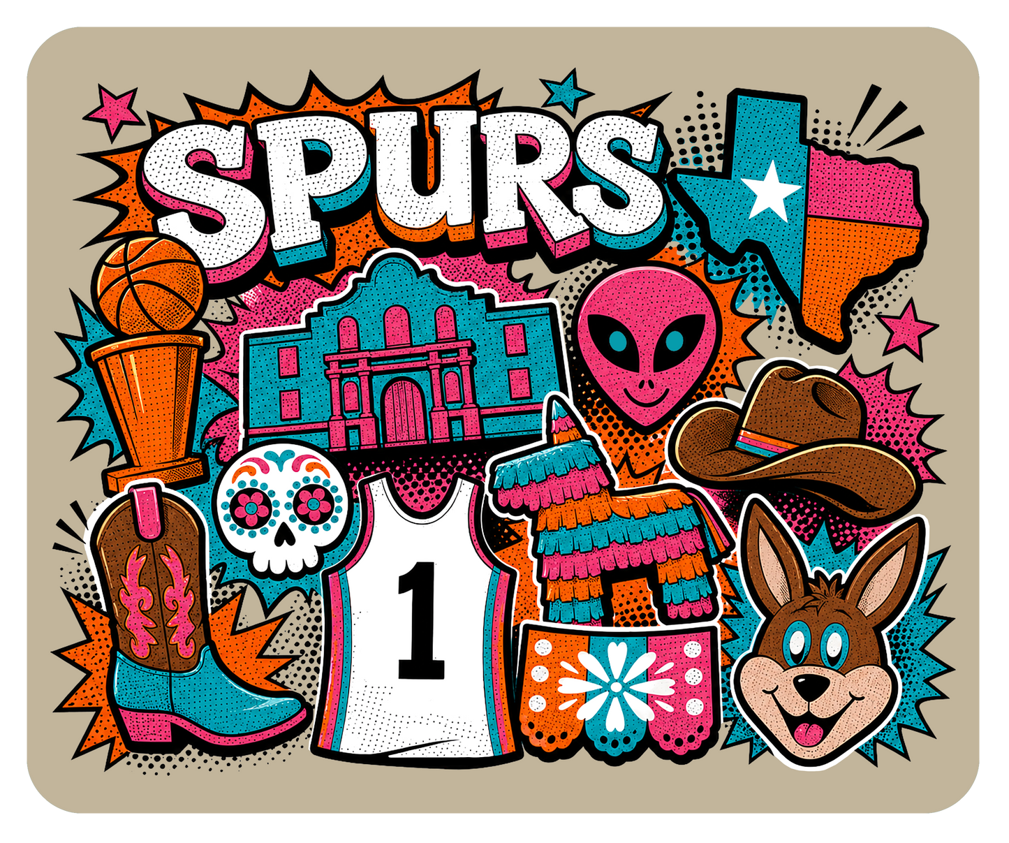 Popart San Antonio Basketball Mousepad
