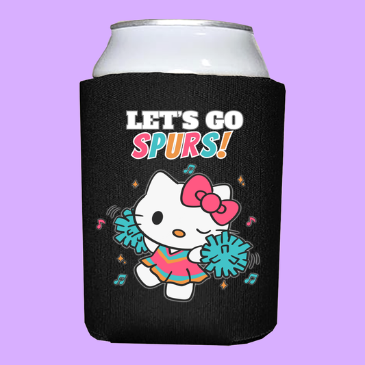 Kawaii Cat San Antonio Basketball Koozie